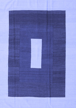 Abstract Blue Contemporary Rug, con2736blu