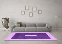 Machine Washable Abstract Purple Contemporary Rug, wshcon2736pur