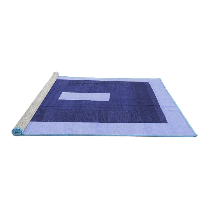 Sideview of Machine Washable Abstract Blue Contemporary Rug, wshcon2736blu