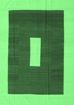 Abstract Emerald Green Contemporary Rug, con2736emgrn