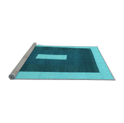 Sideview of Machine Washable Abstract Light Blue Contemporary Rug, wshcon2736lblu