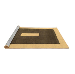 Sideview of Machine Washable Abstract Brown Contemporary Rug, wshcon2736brn