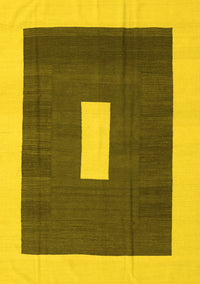 Abstract Yellow Contemporary Rug, con2736yw