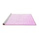 Sideview of Machine Washable Solid Pink Modern Rug, wshcon2737pnk