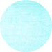 Round Solid Light Blue Modern Rug, con2737lblu