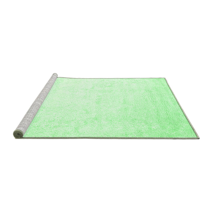 Sideview of Machine Washable Solid Emerald Green Modern Area Rugs, wshcon2737emgrn