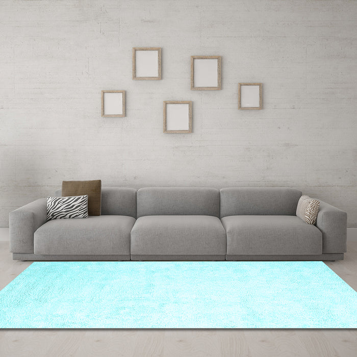 Machine Washable Solid Light Blue Modern Rug in a Living Room, wshcon2737lblu