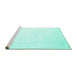 Sideview of Machine Washable Solid Turquoise Modern Area Rugs, wshcon2737turq