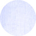 Round Solid Blue Modern Rug, con2737blu