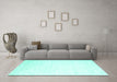 Machine Washable Solid Turquoise Modern Area Rugs in a Living Room,, wshcon2737turq