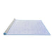 Sideview of Machine Washable Solid Blue Modern Rug, wshcon2737blu