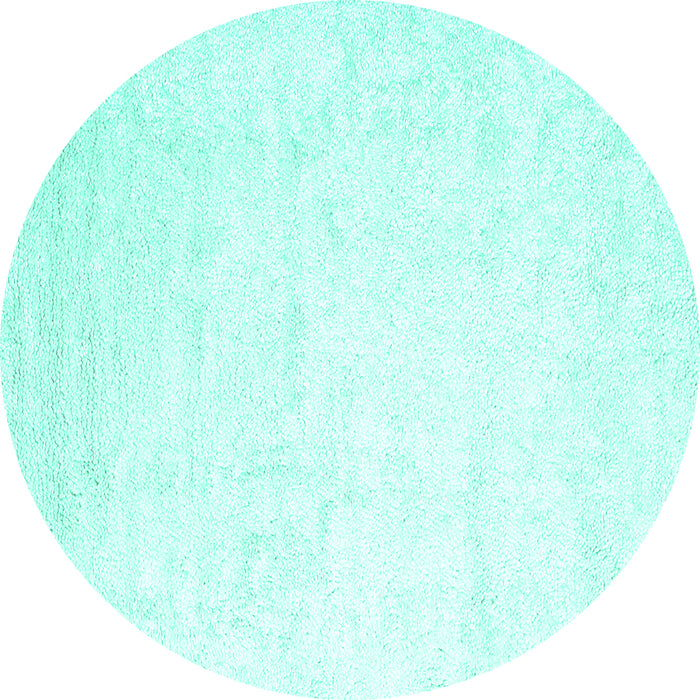 Round Solid Turquoise Modern Rug, con2737turq