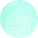 Round Solid Turquoise Modern Rug, con2737turq