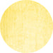 Round Solid Yellow Modern Rug, con2737yw