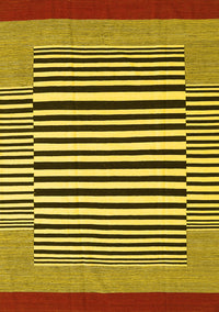 Abstract Yellow Contemporary Rug, con2738yw