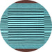 Round Machine Washable Abstract Light Blue Contemporary Rug, wshcon2738lblu