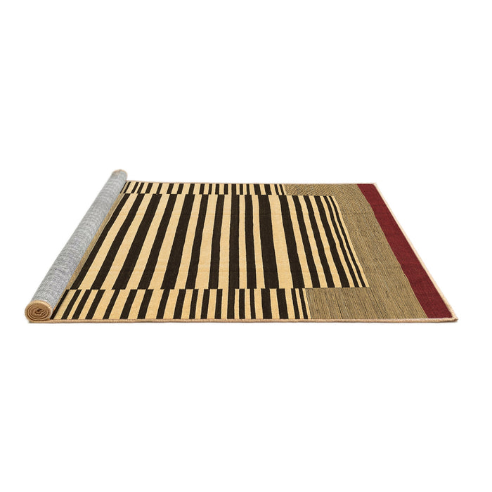 Sideview of Machine Washable Abstract Brown Contemporary Rug, wshcon2738brn