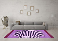 Machine Washable Abstract Purple Contemporary Rug, wshcon2738pur