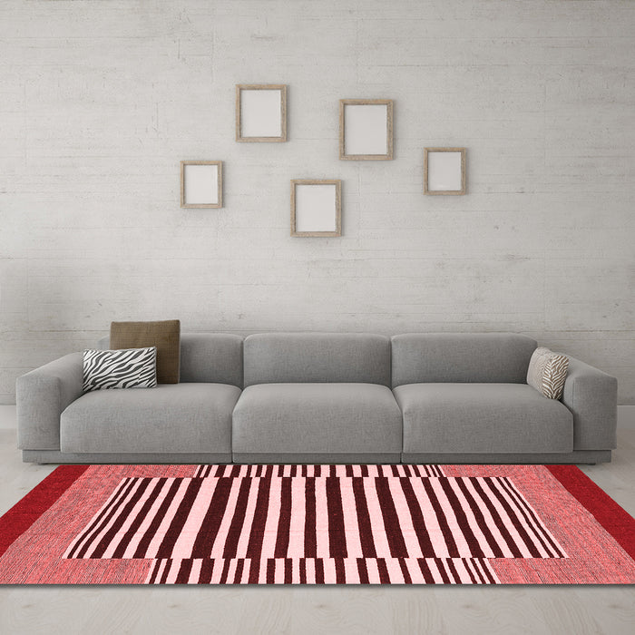 Contemporary Red Washable Rugs