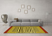 Machine Washable Abstract Yellow Contemporary Rug in a Living Room, wshcon2738yw