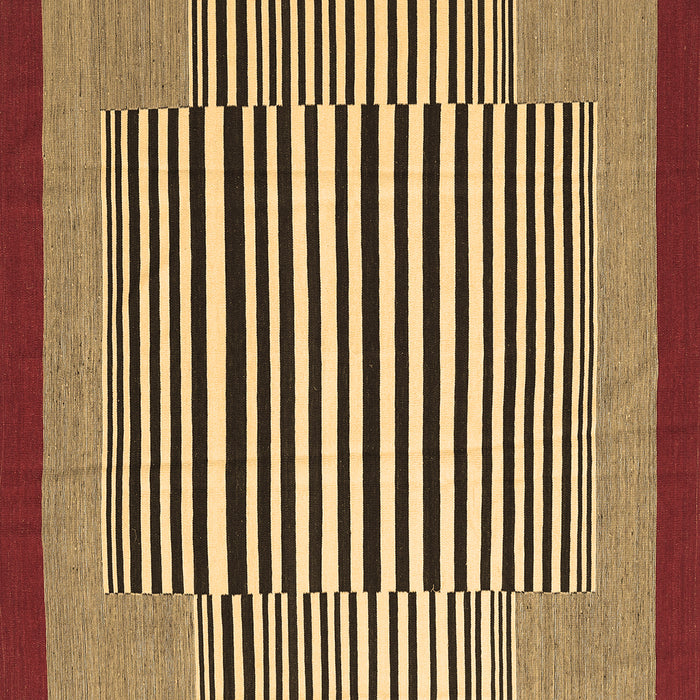 Square Abstract Brown Contemporary Rug, con2738brn