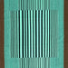 Square Machine Washable Abstract Turquoise Contemporary Area Rugs, wshcon2738turq