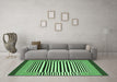 Machine Washable Abstract Emerald Green Contemporary Area Rugs in a Living Room,, wshcon2738emgrn