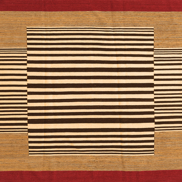 Serging Thickness of Abstract Orange Contemporary Rug, con2738org