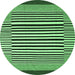 Round Abstract Emerald Green Contemporary Rug, con2738emgrn