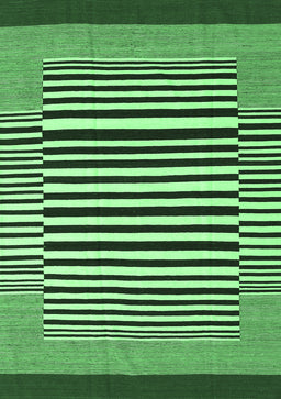 Abstract Emerald Green Contemporary Rug, con2738emgrn