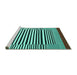 Sideview of Machine Washable Abstract Turquoise Contemporary Area Rugs, wshcon2738turq