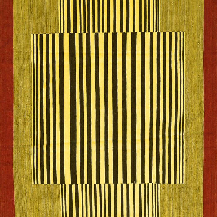 Square Abstract Yellow Contemporary Rug, con2738yw