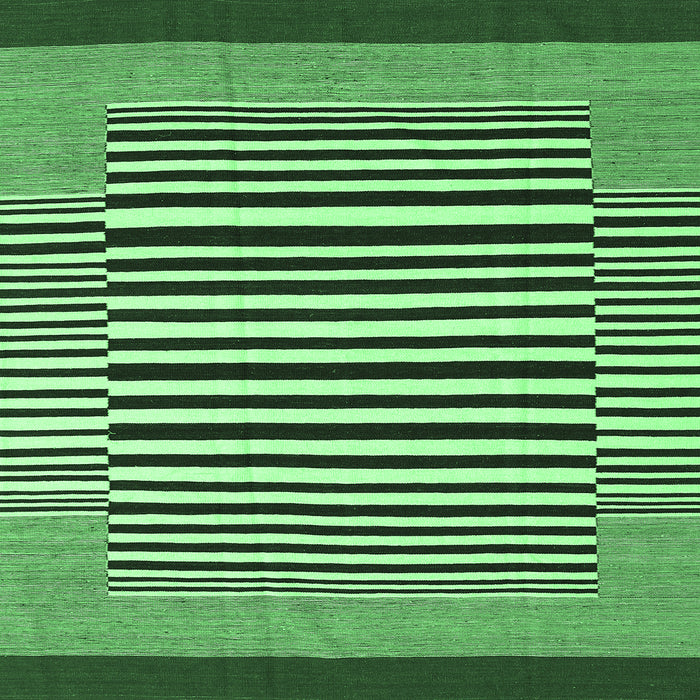 Square Machine Washable Abstract Emerald Green Contemporary Area Rugs, wshcon2738emgrn