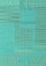 Machine Washable Abstract Turquoise Contemporary Area Rugs, wshcon2739turq