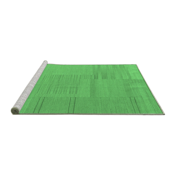 Sideview of Machine Washable Abstract Emerald Green Contemporary Area Rugs, wshcon2739emgrn