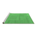 Sideview of Machine Washable Abstract Emerald Green Contemporary Area Rugs, wshcon2739emgrn