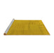 Sideview of Machine Washable Abstract Yellow Contemporary Rug, wshcon2739yw