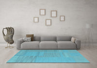 Machine Washable Abstract Light Blue Contemporary Rug, wshcon2739lblu