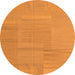 Square Abstract Orange Contemporary Rug, con2739org