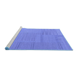 Sideview of Machine Washable Abstract Blue Contemporary Rug, wshcon2739blu
