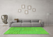 Machine Washable Abstract Green Contemporary Area Rugs in a Living Room,, wshcon2739grn