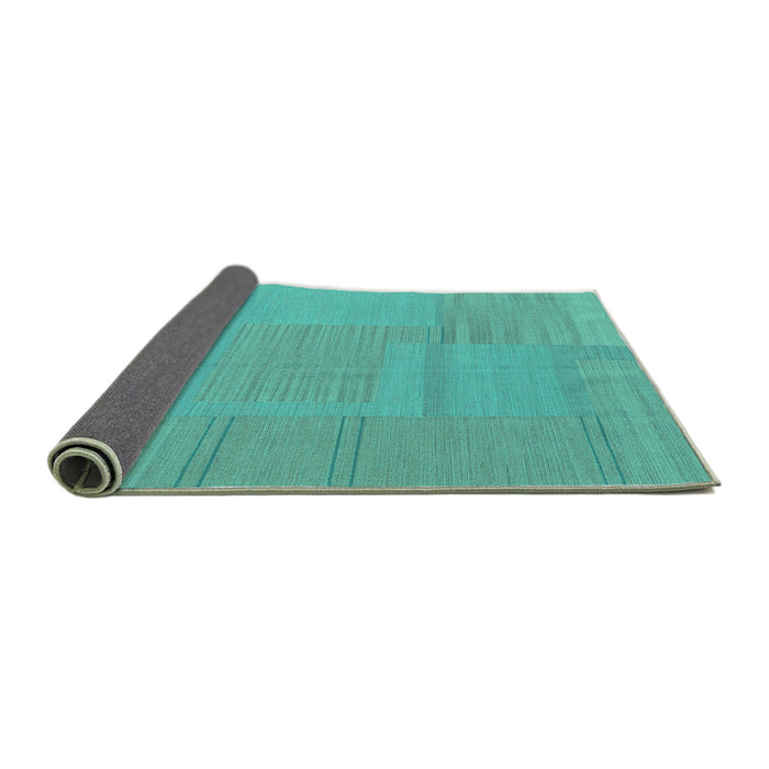 Sideview of Abstract Turquoise Contemporary Rug, con2739turq