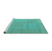 Sideview of Machine Washable Abstract Turquoise Contemporary Area Rugs, wshcon2739turq
