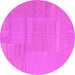 Round Abstract Pink Contemporary Rug, con2739pnk