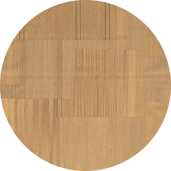 Round Abstract Brown Contemporary Rug, con2739brn