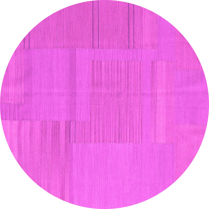 Round Machine Washable Abstract Pink Contemporary Rug, wshcon2739pnk
