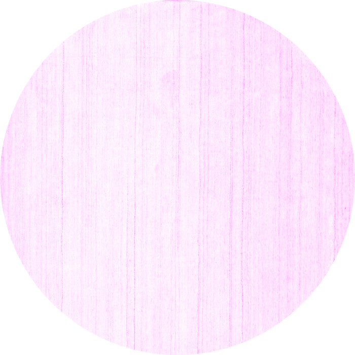 Round Machine Washable Solid Pink Modern Rug, wshcon273pnk