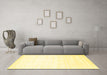 Machine Washable Solid Yellow Modern Rug in a Living Room, wshcon273yw