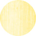 Round Machine Washable Solid Yellow Modern Rug, wshcon273yw