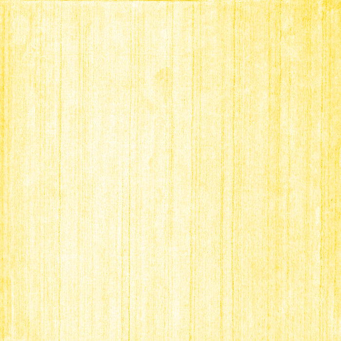 Square Machine Washable Solid Yellow Modern Rug, wshcon273yw